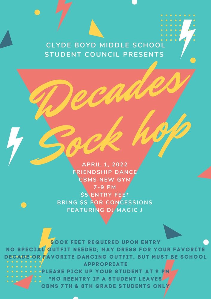 2022 CBMS 7th & 8th grade Decades Sock Hop