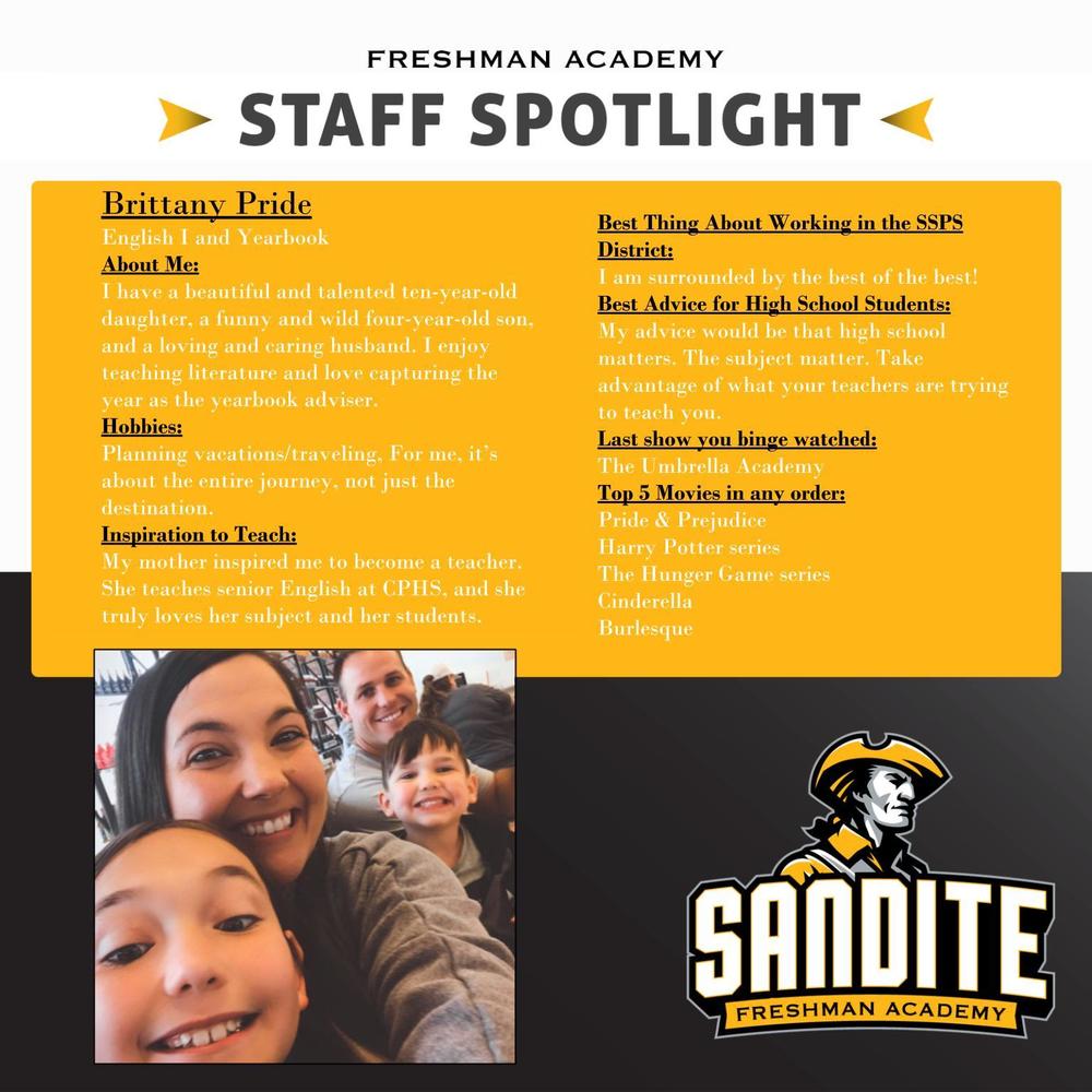 Staff Spotlight: Brittany Pride | CPHS Freshman Academy