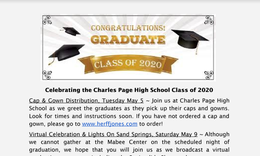 Graduation Information for the Class of 2020