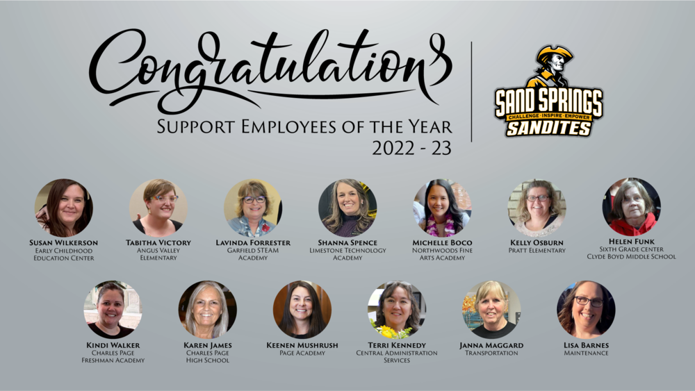 Congratulations Support Employees of the Year 2022-23