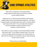 Sandite Athletics Phases Into Summer Schedule