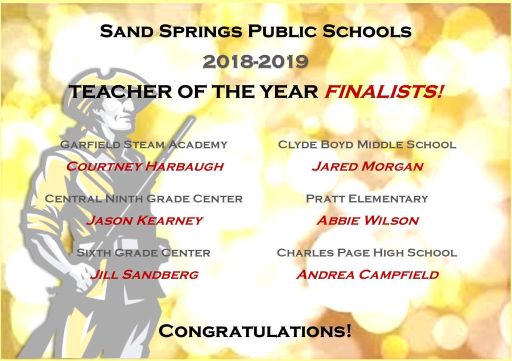 List of teacher of the year finalists