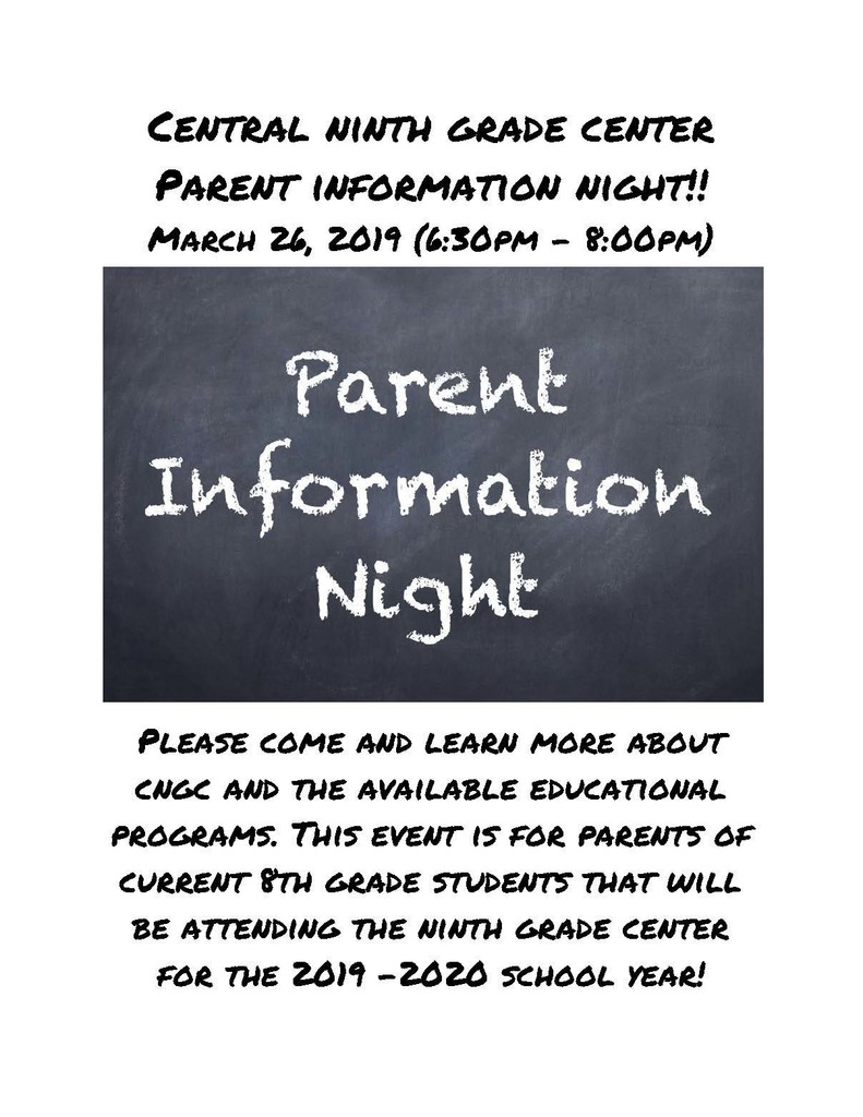 8th grade parent night info