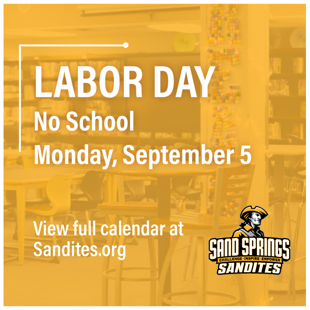 Labor Day No School Monday, September 5